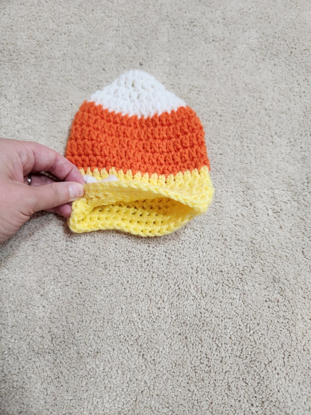 Handmade Baby Candy Corn Halloween Fall Hat - Newborn, 0-3 Months